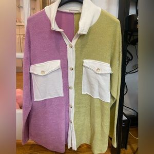 Two-tone Oversized Shacket - Small